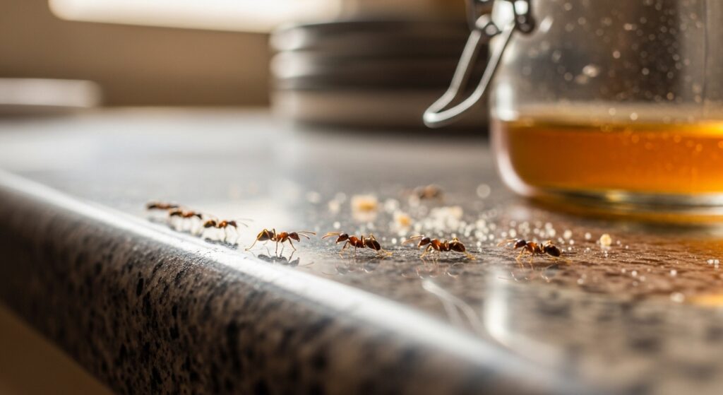how to get rid of sugar ants in kitchen trailing toward honey jar