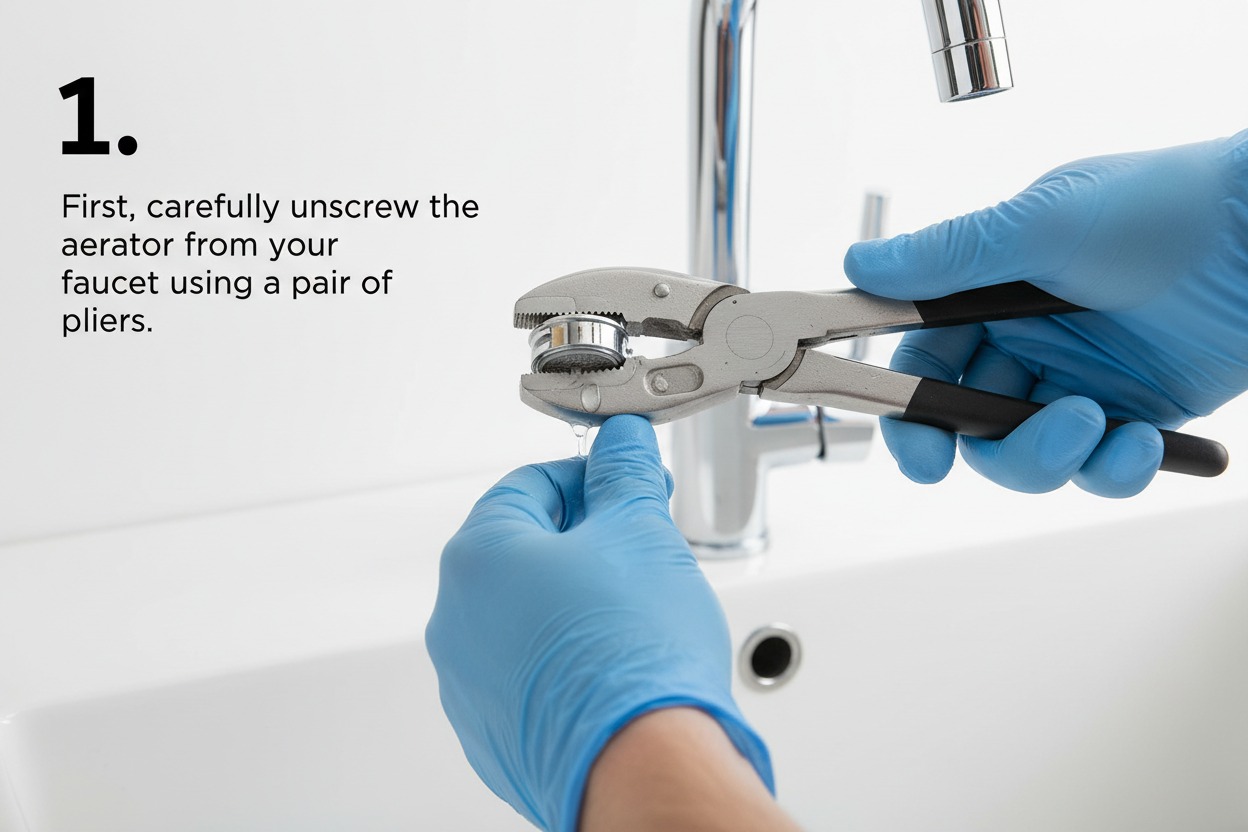 How to clean calcium buildup from faucet aerator — removal, vinegar soak, and reinstallation steps