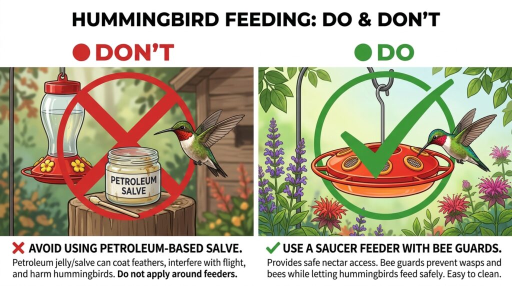 will vicks keep bees away from hummingbird feeders safety warning graphic