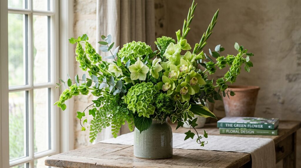 Dark flowers surrounded by deep green foliage in a moody garden