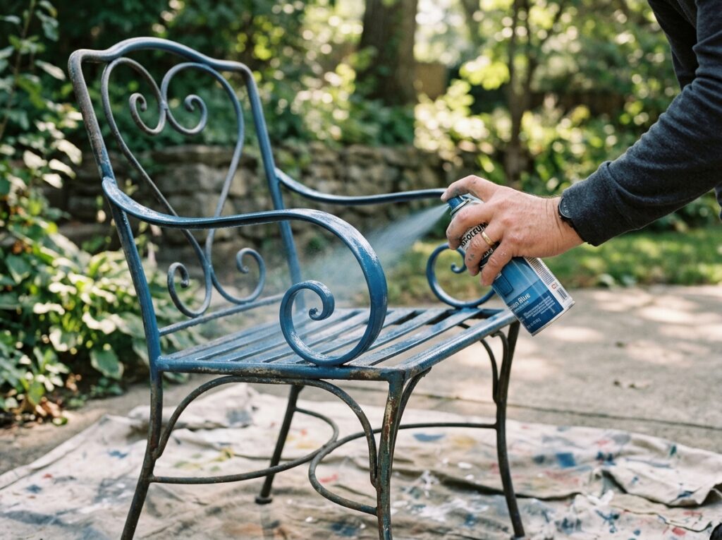 how long does spray paint take to dry on metal patio chair