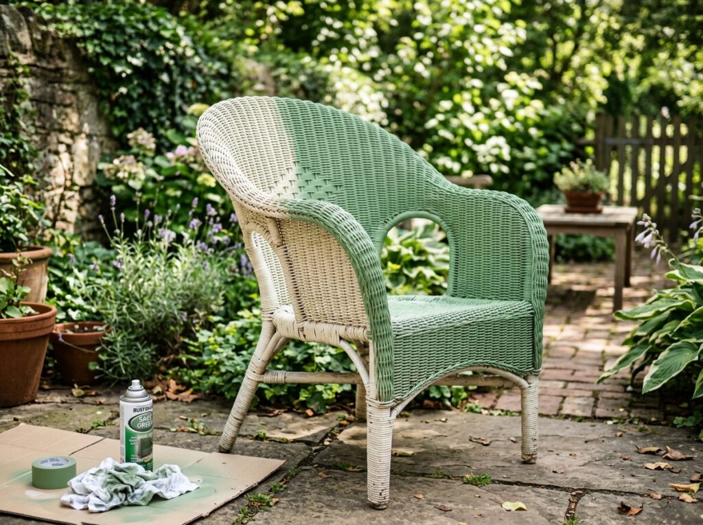 spray paint for wicker furniture before and after drying