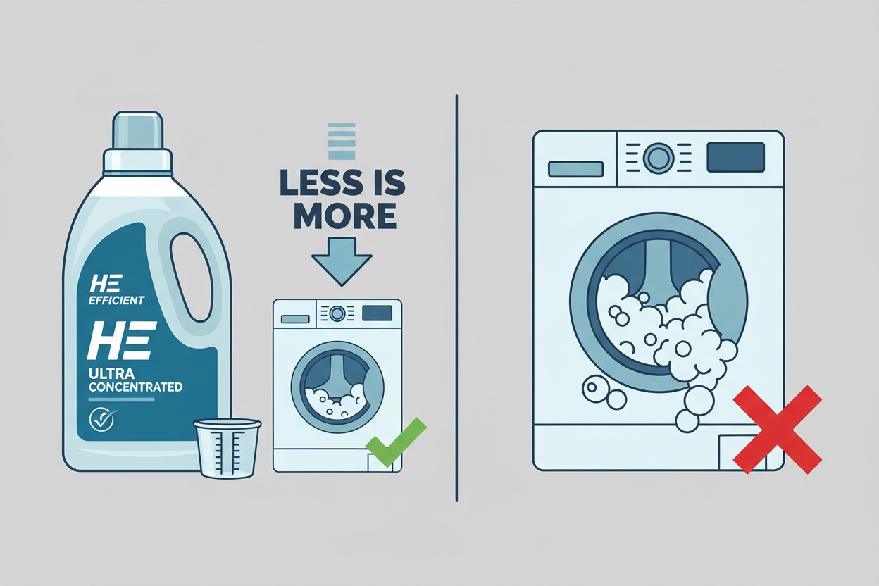 how to get musty smell out of towels with HE washer detergent amount