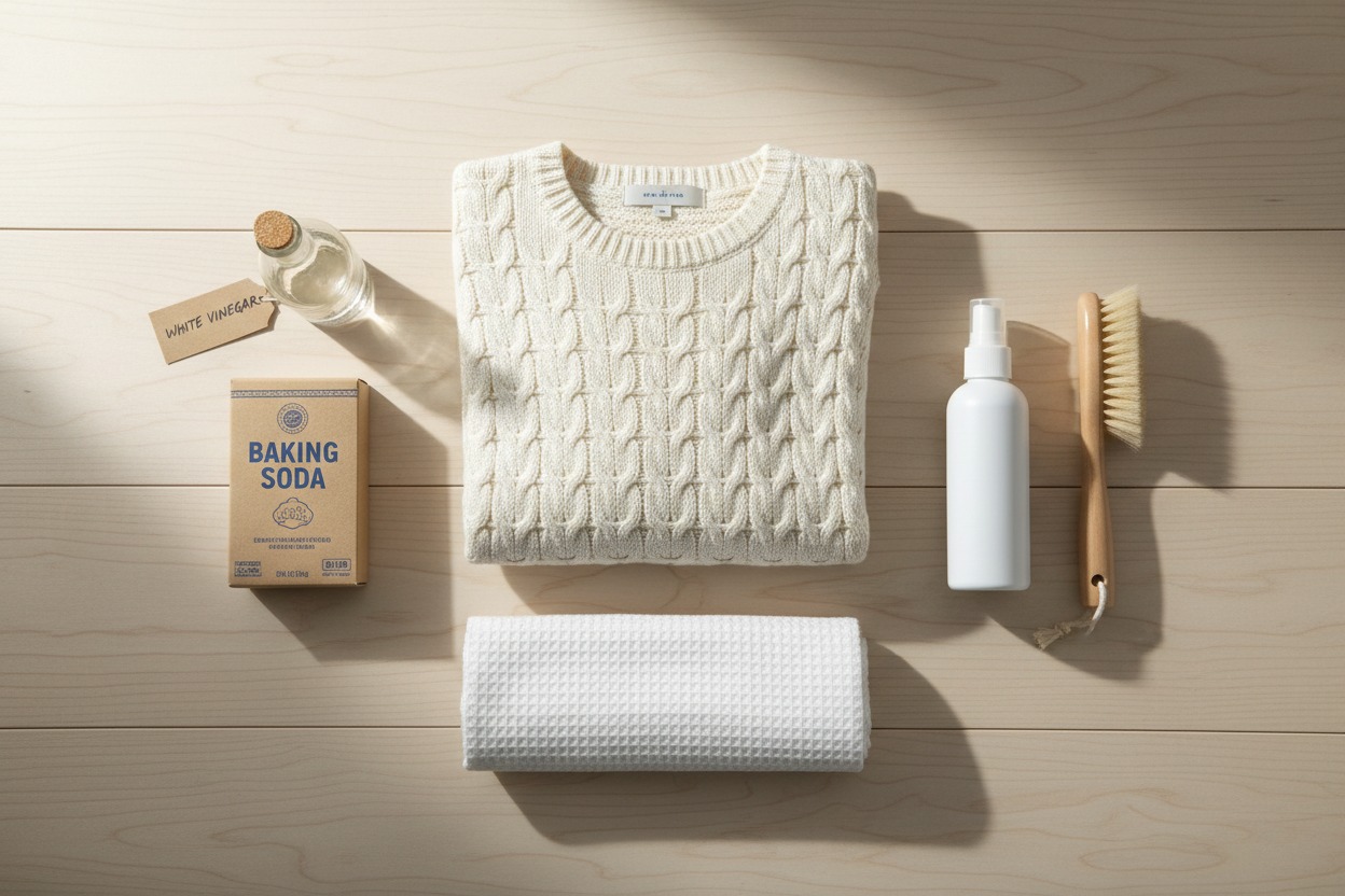 Household items used to dry clean clothes at home without a kit