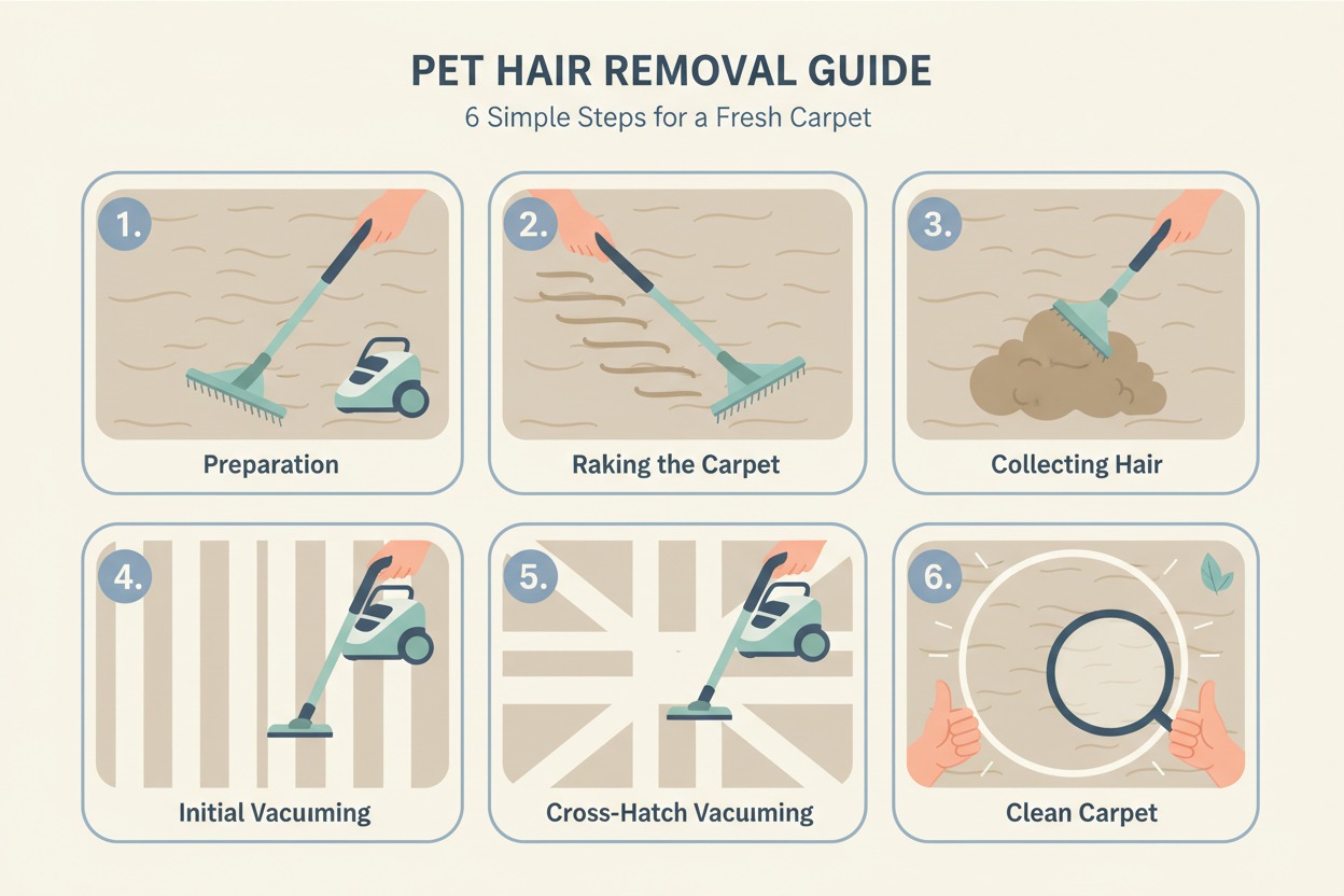 Step by step guide on how to remove pet hair from carpet at home