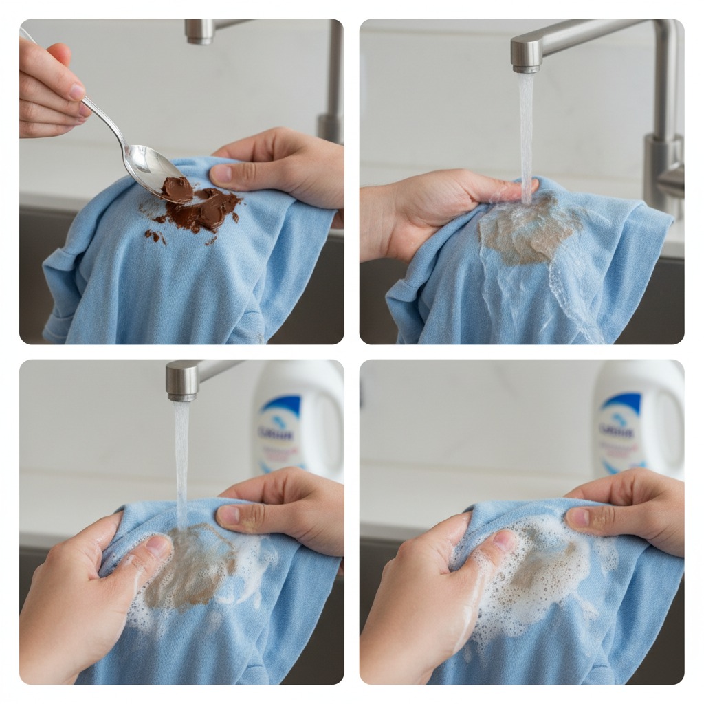 how to remove chocolate stains from clothes step by step
