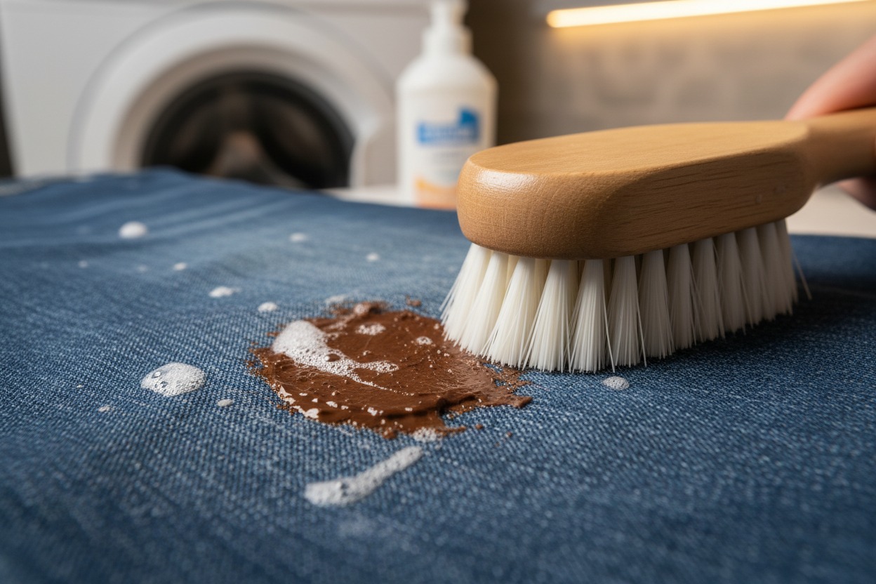 how to remove chocolate stains from cotton fabric