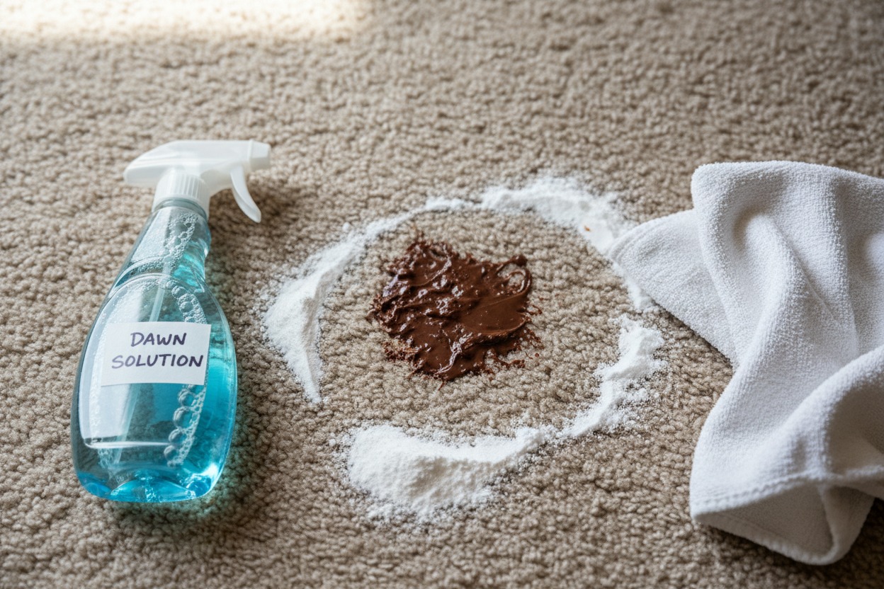 how to remove chocolate stains from carpet using baking soda and vinegar