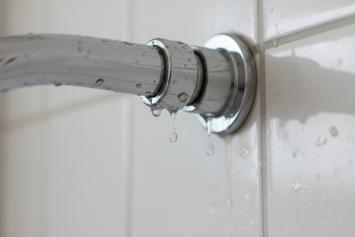 shower head leaking at base and connection point repair
