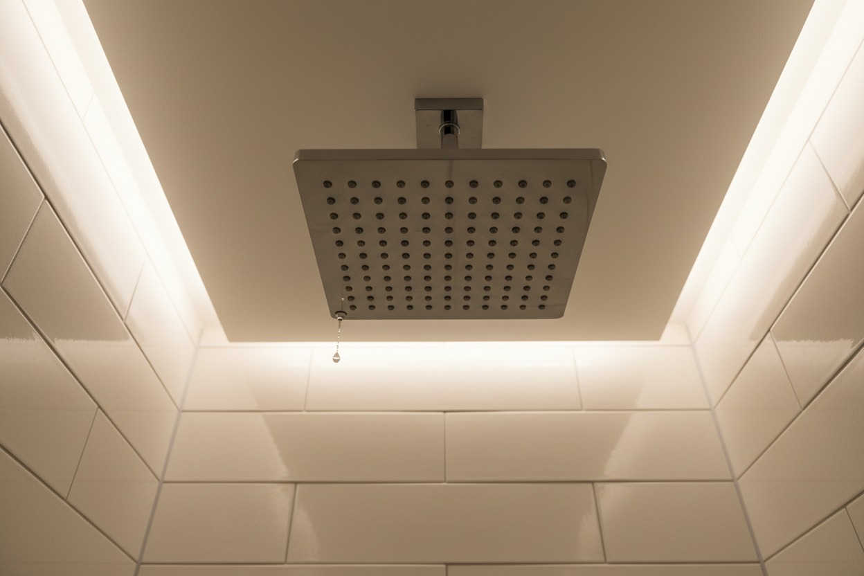 rain shower head leaking from top mounting connection