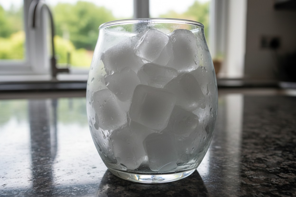 Ice cube method to quickly remove wax from a candle jar