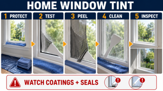 how to remove window tint at home from residential glass