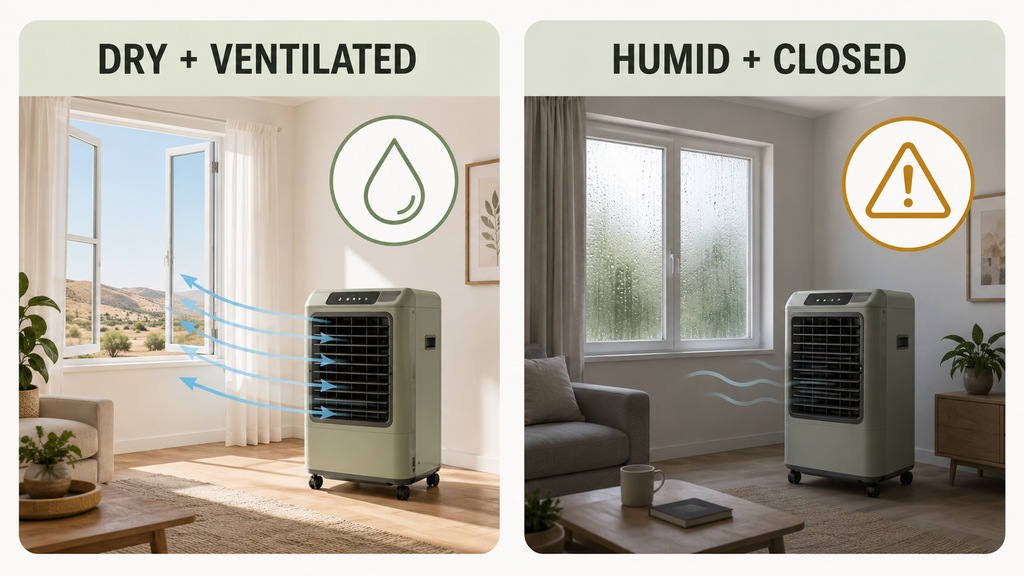 Where Does a Hose-Free Evaporative Cooler Work Best?