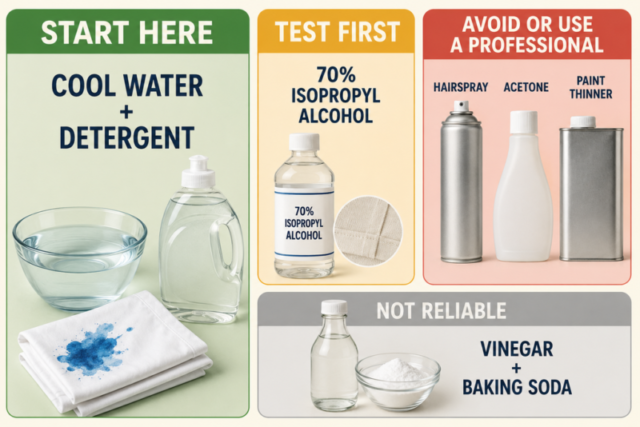 Comparison of products used to treat acrylic paint stains on clothing.
