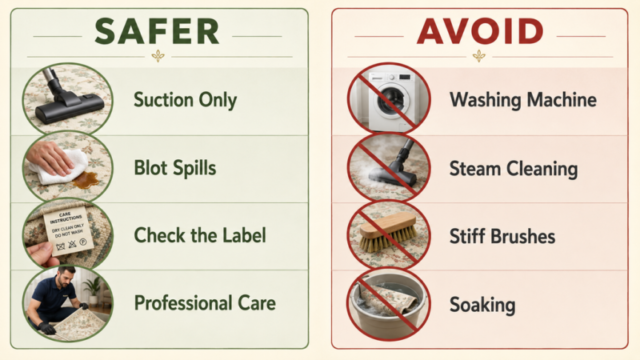 Safe and unsafe ways to clean a viscose rug