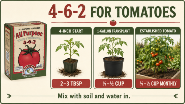 Down to Earth All Purpose 4-6-2 rates for tomato plants