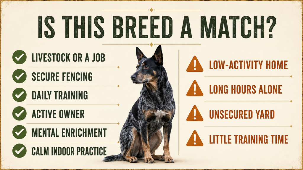 Hangin’ Tree Cowdog home and owner suitability checklist