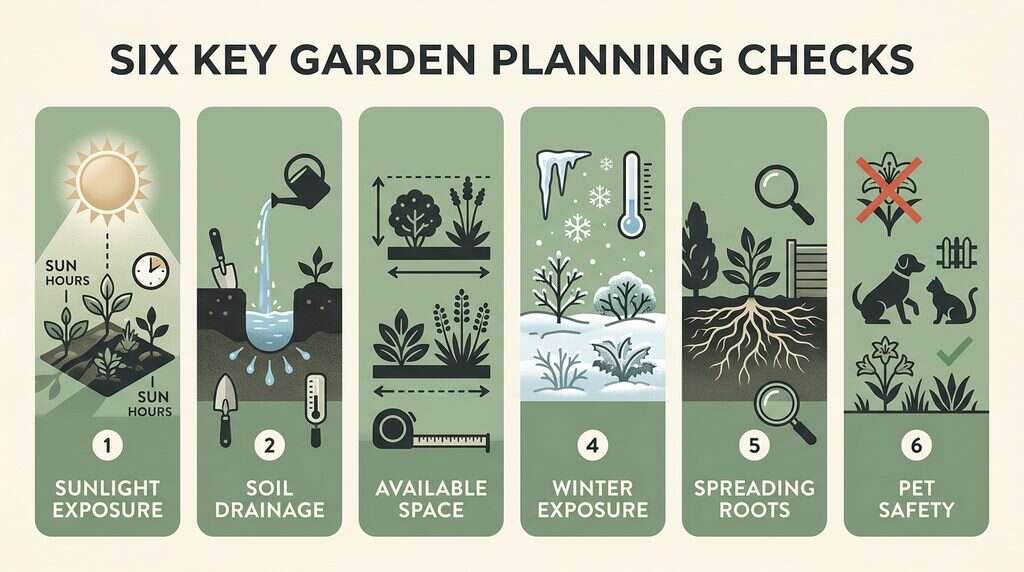 Conditions to check before choosing a flowering plant