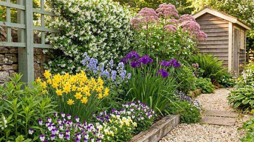Popular flowers that start with J growing in a garden