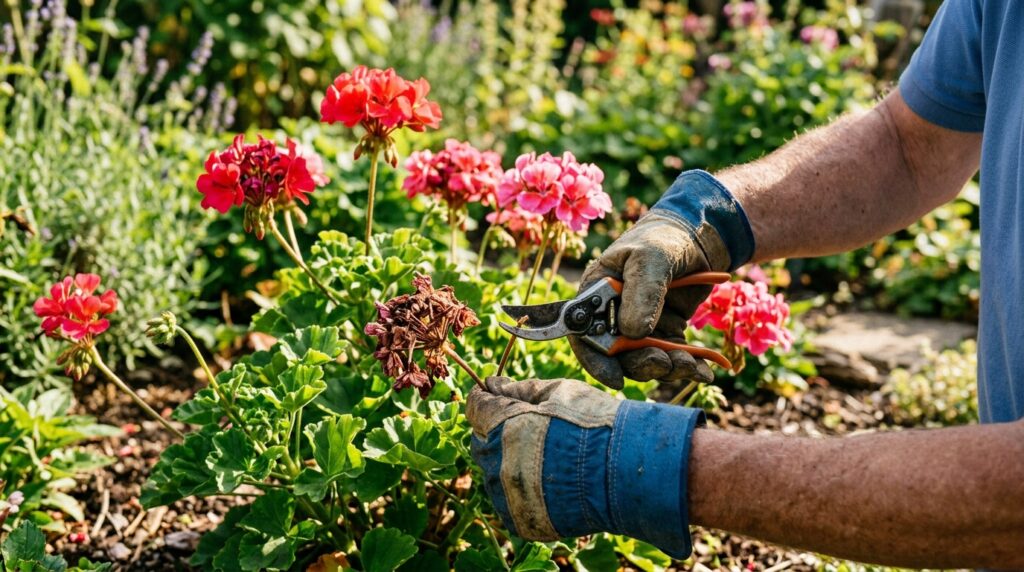 deadheading geranium flowers garden care tip