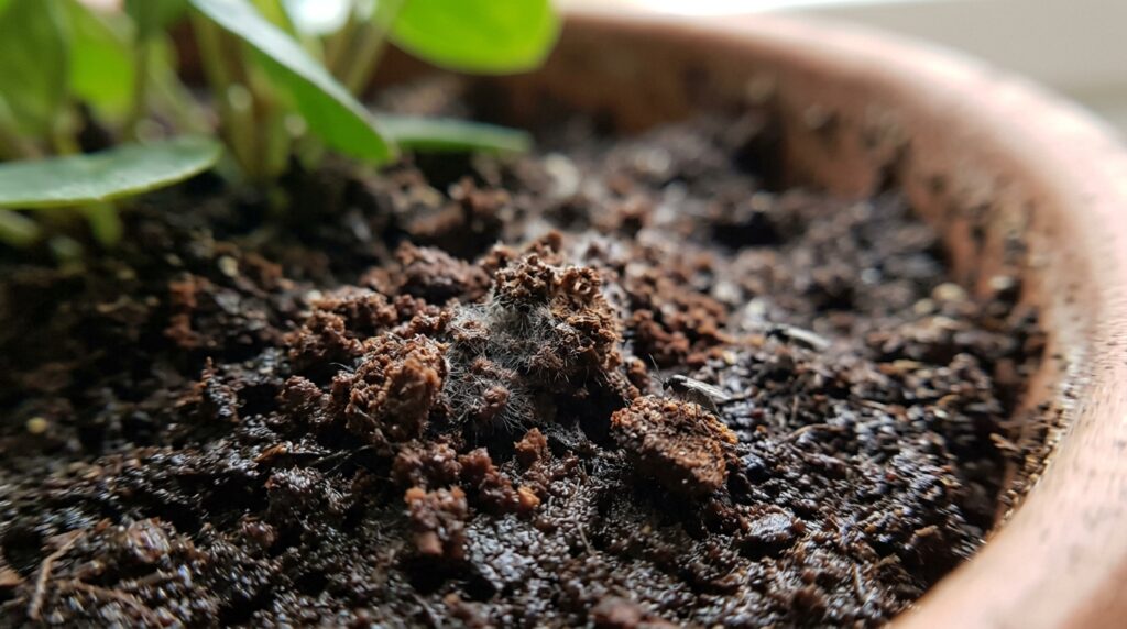 coffee grounds mold fungus gnats indoor plant warning