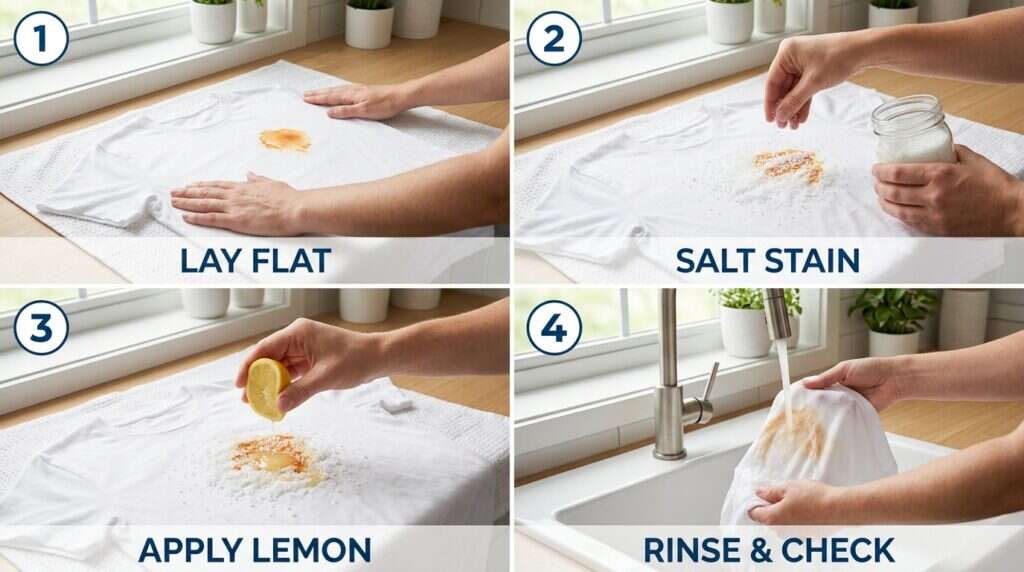 How to remove rust stains from clothes with lemon and salt