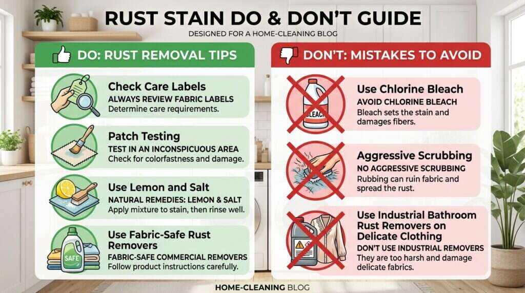 Rust stain removal dos and don'ts for clothes