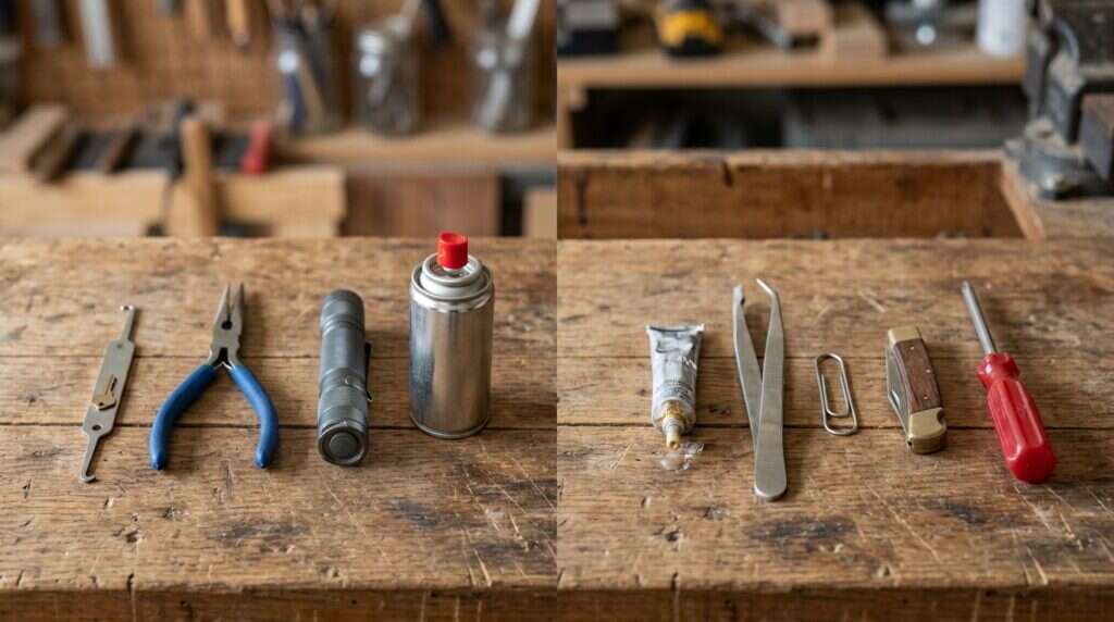 Safe broken key extraction tools compared with risky household tools