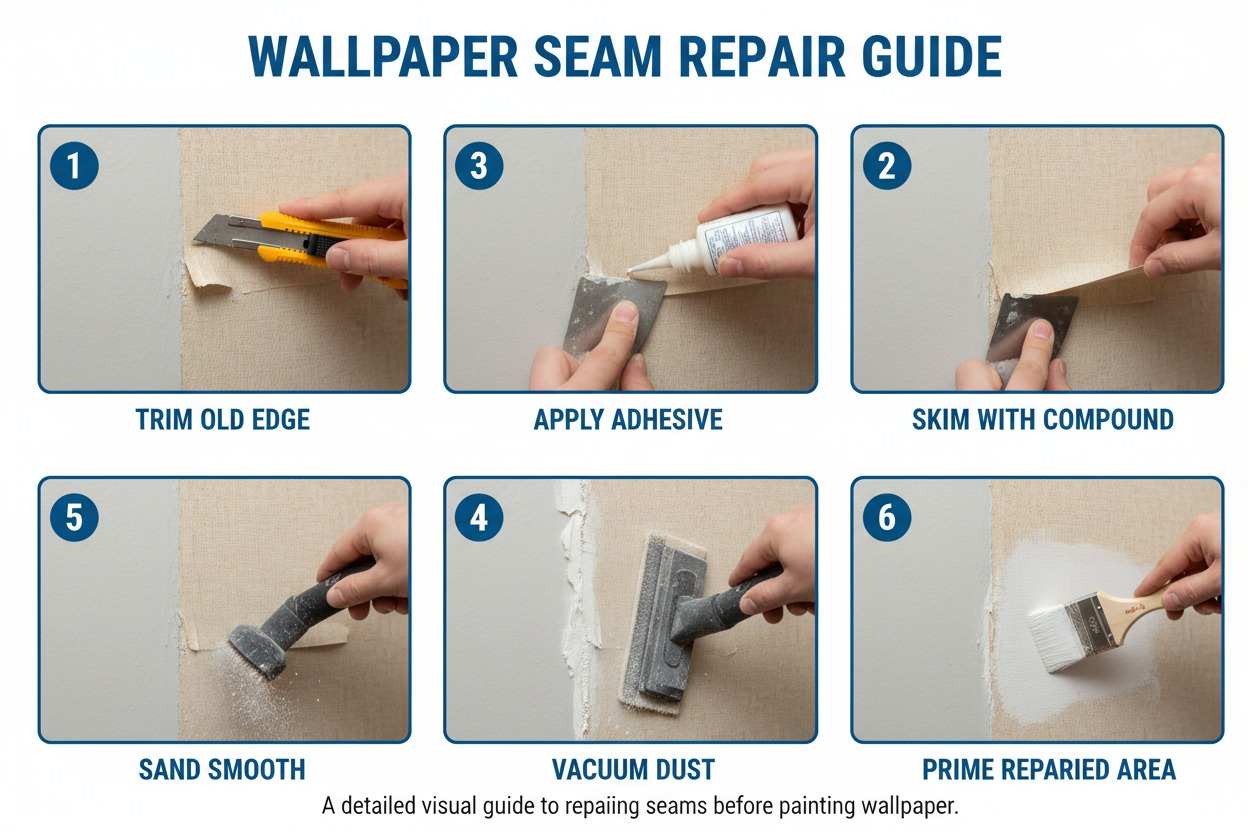 How to paint over wallpaper by repairing and hiding seams.