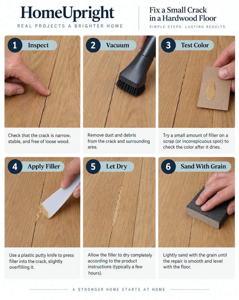 Testing stain over wood filler before repairing a hardwood floor