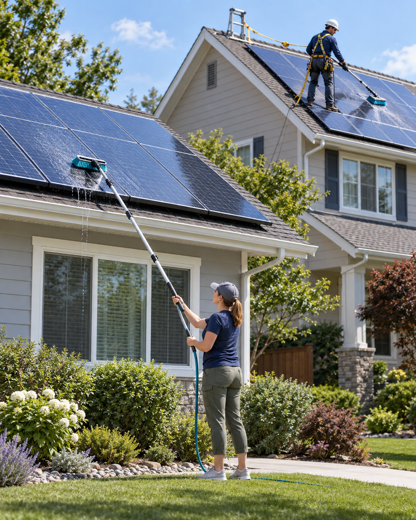 The Safest Cleaning Method for Rooftop Solar Panels