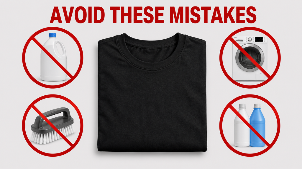 Products and methods to avoid when cleaning black shirts