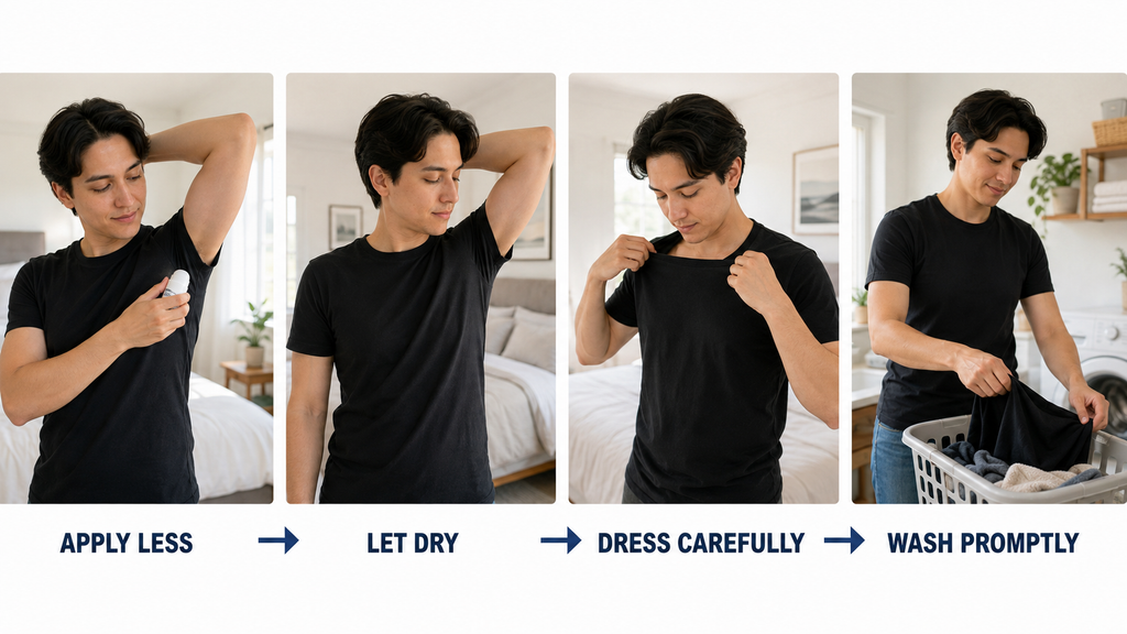 Ways to prevent white deodorant marks on black shirts